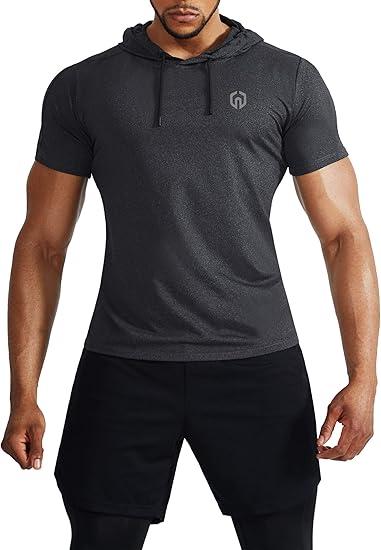 NELEUS Men's Dry Fit Performance Athletic Shirt with Hoods, 2 Pack, Black and Gray, 2XL NELEUS Men's Dry Fit Performance Athletic Shirt with Hoods, 2 Pack, Black and Gray, 2XL