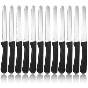 ReaNea Steak Knives Set of 12, Stainless Steel Steak Knife Set, Serrated Steak Knives, Gifts for Home, Restaurant, Parties, Wedding, Camping, Outdoor