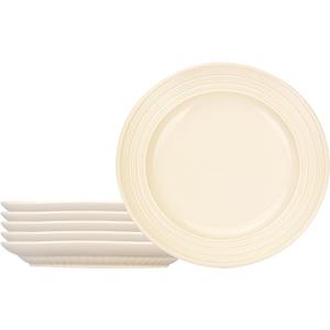 10 Inch Ceramic Dinner Plates - Set of 6, Spiral Pattern Series, Matte Glazed Dinner Plates for Kitchen or Entertaining, Microwave & Dishwasher Safe