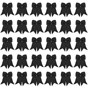 Syhood 30 Pcs Burlap Bows Knot Handmade Ribbon Natural Rustic Burlap Bows Wreath Decorative Bowknot Ornaments for Christmas Tree Home Decoration Festival Party Supplies(Black)