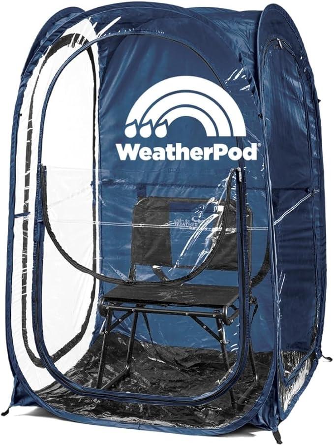 WeatherPod The Original Shark Tank MyPod 1-2 Person Pop-Up Pod - Stay Warm, Dry, and Out of The Sun - Weather Pod for Sports, Rain, or Wind (40"L x 40"W x 59"H, Hunter Green)