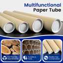 4 Pack Poster Mailing Tubes with Caps, Heavy Duty Cardboard Poster Tube, Shipping Tube for Prints, Documents, Crafts & Golf Clubs (4in*48in, 3in*48in)