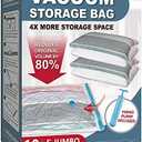 10 Pack Vacuum Storage Bags with Pump, 5 Jumbo and 5 Large Space Saver Vacuum Storage Bags, Vacuum Seal Bags for Clothing, Comfoters, Pillows, Blanket, Bedding