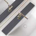 Fast Drying Kitchen Sink Splash Guard, Durable Stone Kitchen Faucet Mat, Water Absorbing Stone Tray for Sink, Diatomite Faucet Mat for Kitchen Sink, Stone Drying Mat for Kitchen and Bathroom Counter (30" x 4", Dark Gray Style 2)