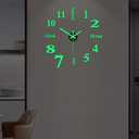 DIY Wall Clock Silent Frameless Wall Clocks Battery Operated 19.7 Inch Luminous Acrylic Wall Clock Sticker Modern Wall Clocks for Living Room Kitchen Bedroom Office (M)