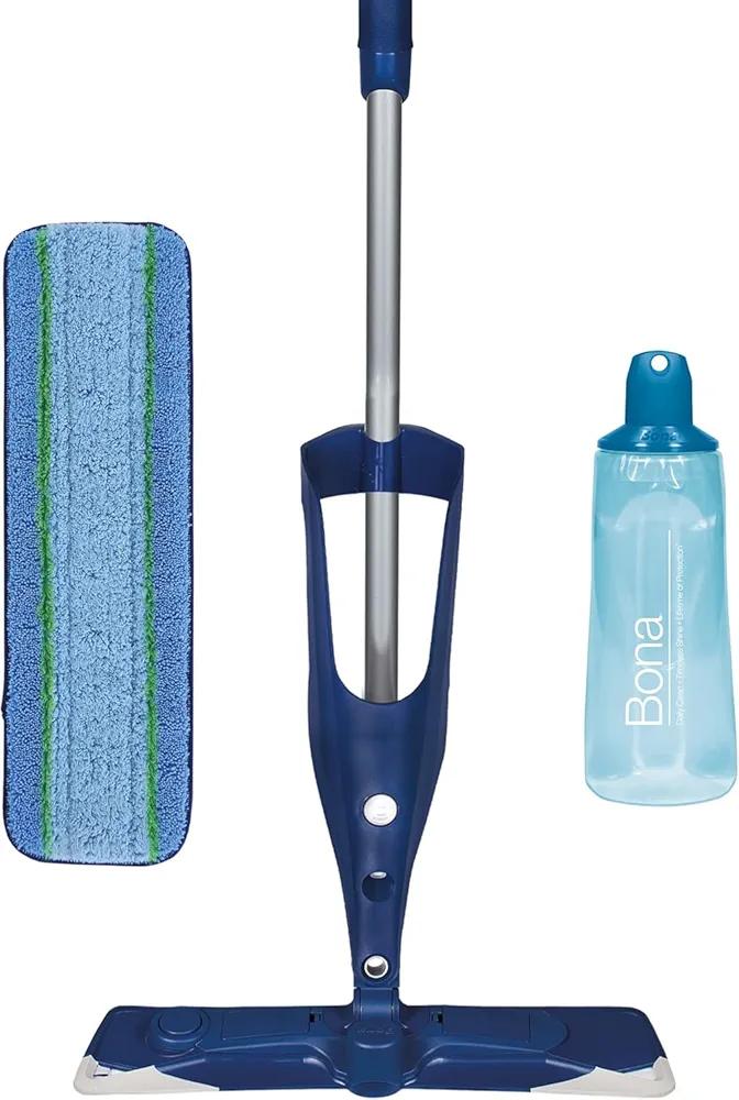 Bona PowerPlus Premium Motion Spray Mop for Hardwood Floors - Includes PowerPlus Microfiber Cleaning Pad - Vibrating Spray Mop for Wood Floors