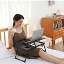 Lap Desk for Couch/Sofa/Floor, 5-Angle Adjustable Bed Desk with Foldable Legs &Cup Holder, Light Weight Bed Tray Table for Writing/Eating/Reading, Portable Laptop Stand for Adults, Kids