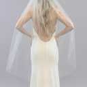 Latious 1 Tier Bride Wedding Veils Ivory Fingertip Bridal Veil Tulle Veils with Comb for Brides and Women (Ivory)