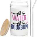 Bourbon glasses cup Gifts for Cocktail Lovers, Funny Might Be Bourbon Tumbler Gifts For Women 14oz,Tequila Lime drinking jar for Cocktail Lovers