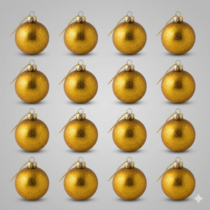 DN DECONATION Gold Glass Christmas Ornaments, Set of 12, 3.15' Hanging Christmas Baubles for Xmas Tree Decoration, Wedding Party Gift