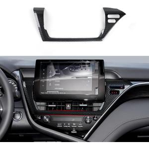 Car Air Vent Frame Center AC Trim Carbon Color ABS Decal Sticker Compatible with 8th Gen Toyota Camry XV70 Accessories - for 2021-2024 ONLY