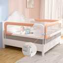 omzer Bed Rails for Queen Bed - 3 Packs Adjustable Height & Foldable Bed Guard Rail for Toddlers, Baby Safety Bed Railing 78.7x78.7x59 Designed for Queen Size Beds