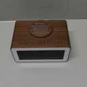 Alarm Clock with Wireless Charging, Bluetooth Speaker, White/Brown Noise Sound Machine Night Light, Wooden Digital Alarm Clocks for Bedrooms, Wireless Charger for iPhone, Birthday Gifts for Men Women