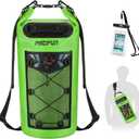 Piscifun Dry Bag, Waterproof Floating Backpack 10L/20L/30L/40L with Waterproof Phone Case for Boating, Kayaking, Fishing (Light Green)