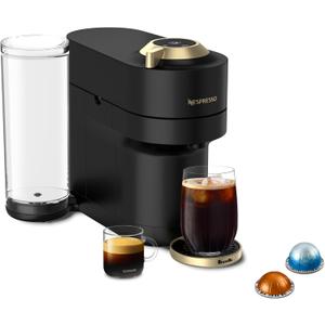 Nespresso Festive Vertuo Pop+ Coffee and Espresso Maker by Breville, Matte Black Gold. BBD 31/03/2026 Nespresso Festive Vertuo Pop+ Coffee and Espresso Maker by Breville, Matte Black Gold. BBD 31/03/2026
