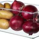 Hudgan 2 Pack Straight Sides Stackable Pantry Organizer Bins for Home Edit - 13.5''L x 7.5''W x 5.5''H