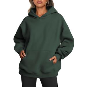 Trendy Queen Womens Oversized Hoodies Fleece Sweatshirts Fall Fashion 2025 Pullover Sweaters Winter Clothes (Medium, Forest Green)