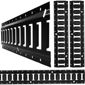 E Track Tie Down Rail Kit 2'(4 Pack) - Trailer E Tracks with 6,000lbs Break Strength - Power Coated Etrack - Heavy Duty E Track Rail for Securing Cargos, Motorcycles, Bikes, Trailers