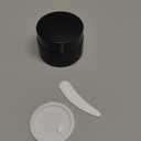 OverNews 1oz Small Glass Jar, Empty Cosmetic Lotion Containers,with Inner Liners,Black Lid, Spatula (Black)