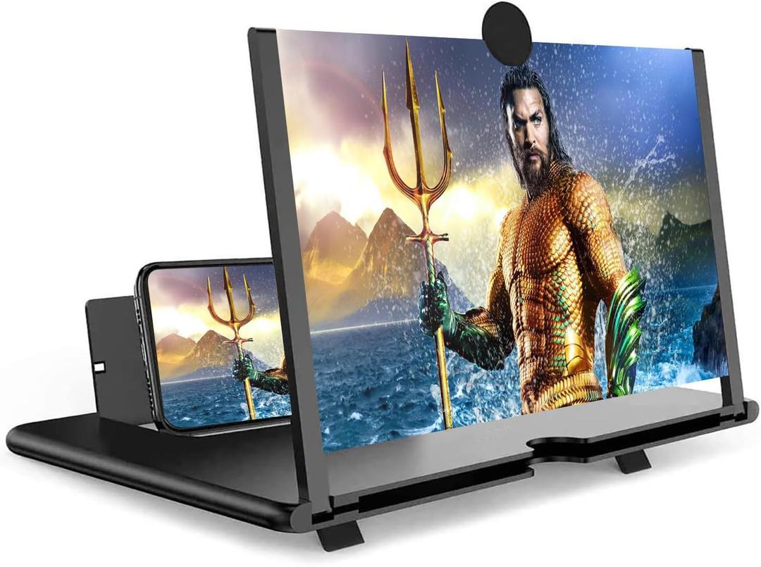 16 Inch Smartphone Screen Magnifier 3D HD Foldable Amplifier Phone Stand with Adjustable Angle Gift for Mom Dad Family Portable Universal Enlarger Movies Gaming Video