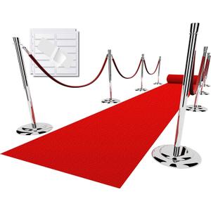 Red Carpet Runner for Party, 2.6X30 ft, 130 GSM Felt Non-Woven Fabric, Hollywood Red Carpet for Event, Aisle Runner for Wedding Ceremony, Movie Theme Party Deco, Red Runway Rug for Prom