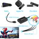 HDMI to RCA Converter, HDMI to AV 3RCA CVBs Composite Video Audio Converter Adapter Supports PAL/NTSC for TV Stick, Roku, Android TV Box, DVD ect, Black
