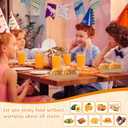 60 Set Colorful Food Trays Boat Paper Disposable Banana Split Boats with Umbrellas 8 oz Bowls for Birthday Summer Party Supplies Dessert(Kraft)