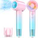 DORISILK Ionic Hair Dryer 110,000 RPM High Speed, Professional Blow Dryers for Salon Home Use, Portable Blowout Hair Dryers Lightweight with Nozzle Hot & Cold Selection Gift for Women Girl, Pink Blue (Colorful)