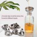 24 Pack, 2 oz Small Clear Glass Bottles w/ Lid & 6 Stainless Steel Funnels - 60ml Boston Sample Bottles - Mini Travel Essential or Decorative Bottles for Potion, Juice, Wellness, Ginger Shots, Whiskey