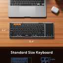 Samsers Foldable Bluetooth Keyboard with Touchpad, Full-Size Wireless Folding Key Board with PU Leather, Portable Travel for iOS Android Windows Mac OS, Support 3 Devices (BT5.1 x 3)