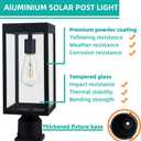 Solar Lamp Post Light Outdoor WaterproofSolar Outdoor Post Light with 3.5in Pier Mount BaseMatte Black