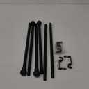 2 Pack Black Curtain Rods for windows 32 to 48 inch, 5/8 inch Splicing Heavy Duty Metal Curtain Rod Set with Brackets