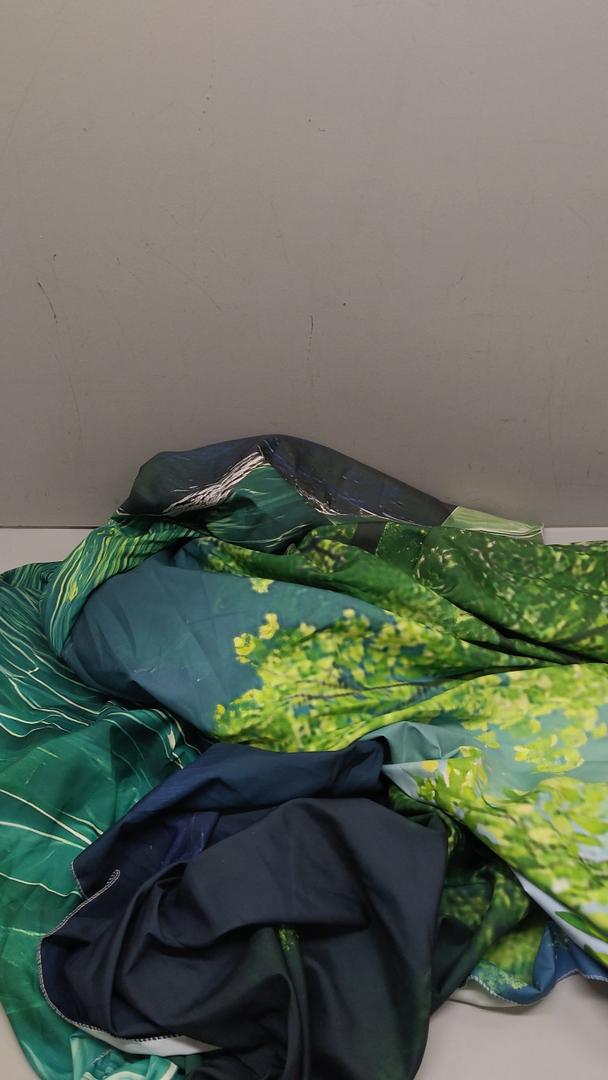 BSFHH Nature Tapestry Forest Tree Sea Cave Wall Hanging, Stream Through Rainforest Landscape Wall Art Tapestry for Bedroom Living room (Lake View, 90"×70", Unframed)