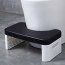 7 inch Folding Toilet Stool, Squatting Poop Stool, Bathroom Potty Step Stool, Toilet Assistance Steps, Step Stool, Fits All Toilets, Detachable  Stackable, for Healthier Toilet Posture (Black)