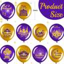 Zomiboo 40 Pieces Ramadan Mubarak Balloons Eid Mubarak Party Decoration Happy Eid al-Fitr Latex Balloons Set for Home Event Indoor Outdoor Ramadan Kareem Decor Eid al-Adha Supplies(Purple Gold)