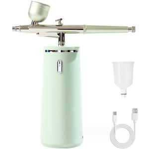 Facial Oxygen Spray Machine - High Pressure Nano Facial Steamer with 0.3mm Nozzle - Rechargeable Portable Nano Mist Injector Sprayer for Deep Moisturizing Face Skincare (Green)