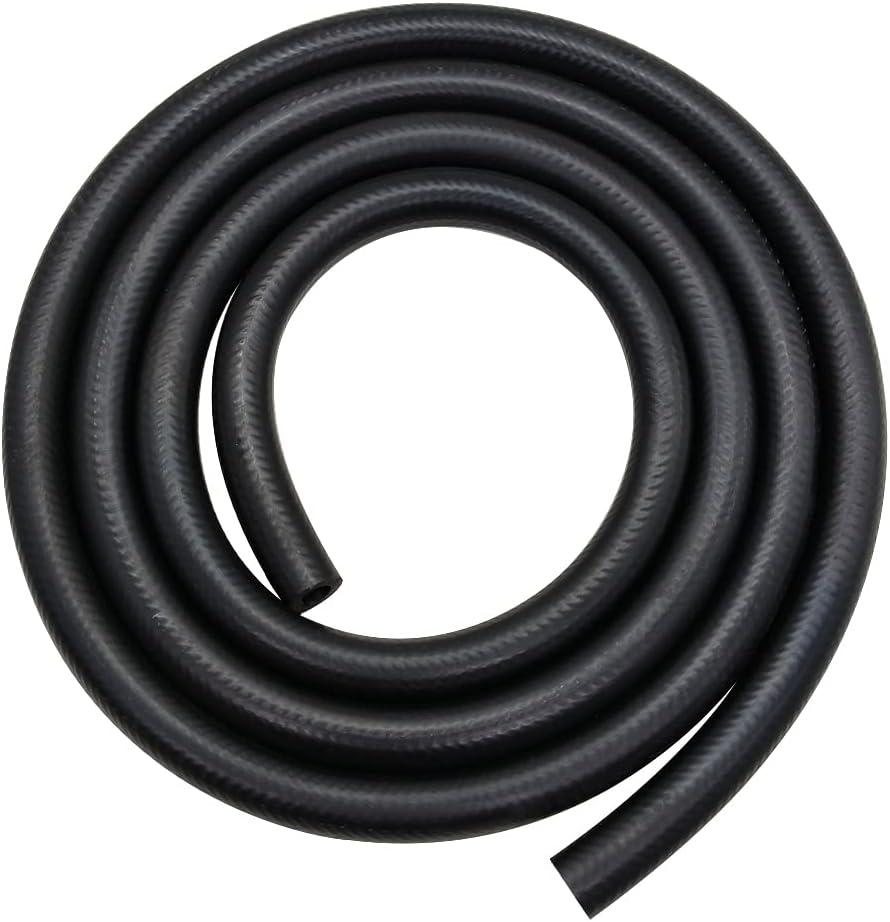 YSIL 1/2"(13mm) ID3/4"(19mm) OD 10FT NBR Fuel Line Transmission Hose Push on Lock Hose Tube for Fuel Oil Gas Systems Engines Black