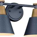 FEMILA 2-Light Bathroom Light Fixtures, Modern Bathroom Vanity Light with Hammered Metal Shade, Dark Blue Sconces Wall Lighting for Mirror Kitchen Bedroom, 4FG59B-2W Blue