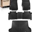 YHTAUTO Automotive Floor Mats & Cargo Mat Compatible with Jeep Grand Cherokee WL 2022-2025 (5 Seats Non L/WK), TPE Floor Liners All-Weather Protection Custom Fit, 1st & 2nd Row & Trunk Mat, Set of 4