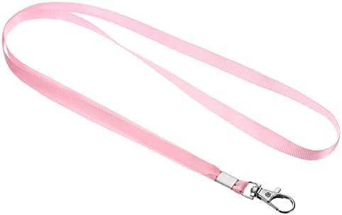 PATIKIL 17" Neck Lanyards, 20 Pack 0.4" Width Flat Strap Lanyard with Swivel Hook Clip for Name Tag Badges Holder ID Card Keys, Pink