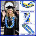 Lairyan 50" Graduation Leis 2026 - Double Braided Class of 2026 Graduation Ribbon Leis with Glitter Pins for Men Women Graduation Ceremony Money Leis Congrats Grad Gifts Party Supplies (Blue & Gold)