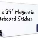 Magnetic Whiteboard Contact Paper  42" x 29.5" Dry Erase White Board Sticker for Wall Stick on White Board Peel and Stick Wallpaper Adhesive Poster with Marker, Magnetic Eraser and Magnets