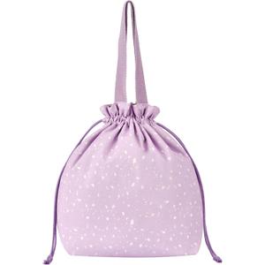 Reusable Small Lunch Bag,Drawstring Lunch Bag,Insulated Handbag Tote bag with Handle (Purple)