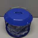 Kingsyard Bluebird Feeders for Outdoors Hanging, All Metal, Cage Mealworm Bird Feeder with Tray, Squirrel Proof & Weatherproof, Easy to Refill & Clean (Blue)