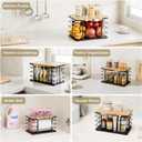 Potato and Onion Storage Bin,Kitchen Organizers Pantry Bin with Bamboo Top for Onion,Potato,Fruits,Vegetable,Produce Storage, Black