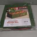 ZOBER Underbed Christmas Ornament Storage Box - Stores 64 3" Ornaments, With Dividers - Tear Proof 600D Oxford Fabric, Ornament Organizer Storage Box, Durable Christmas Containers Holder - Green