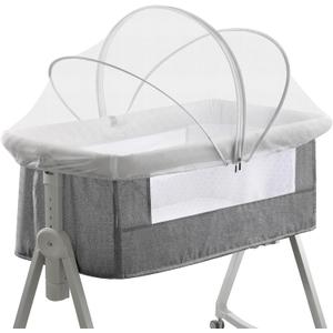 Bassinet Cover for Cats - Mosquito Net Cover for Bassinet Bedside Sleeper Travel Crib to Keep Cats Out - Breathable Baby Mosquito Net with 2-Way Zipper (White-Small)