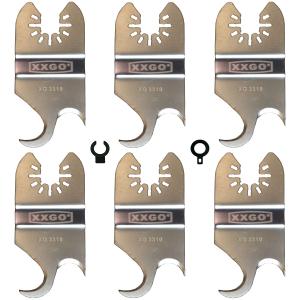 XXGO 6 Pcs Multi Tool Saw Blades Oscillating Multi Tool Knife Blade for Cutting Roofing Asphalt Shingles PVC Floor Carpet Cardboard Fit Milwukee Rockwell Bosch Dremel Ryobi Ridgid XG3306