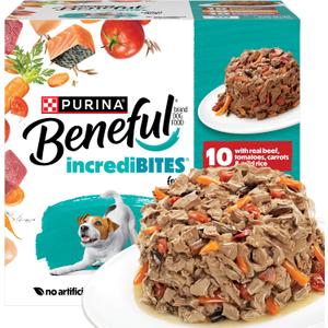 Beneful Purina Small Breed Wet Dog Food Variety Pack, IncrediBites With Real Beef, Chicken and Salmon - (Pack of 30) 3 Oz. Cans (EXP 09/01/27)
