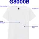 Gildan Youth DryBlend T-Shirt, Style G8000B, 2-Pack (White, L)